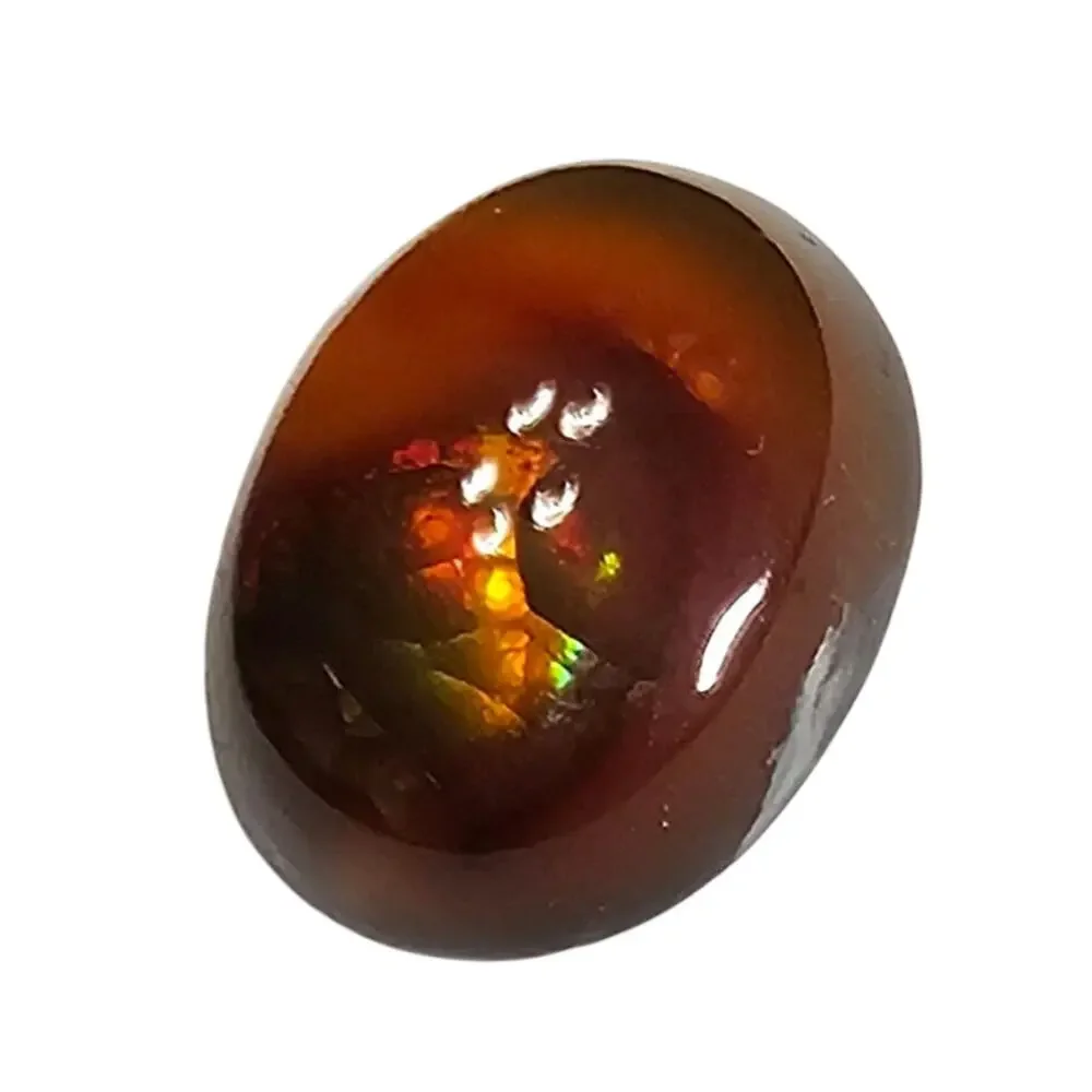 Natural Fire Agate Oval Cabochon 7.25 CT Iridescent Loose Gemstone